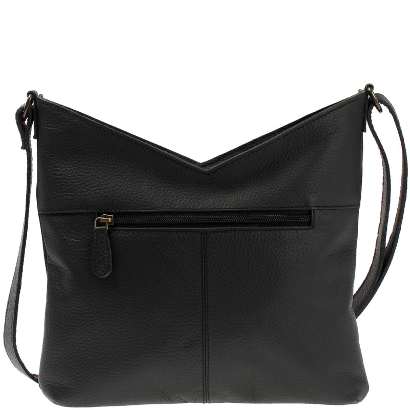 Leconi Damentasche Umhängetasche Handtasche Leder Schwarz LE0065