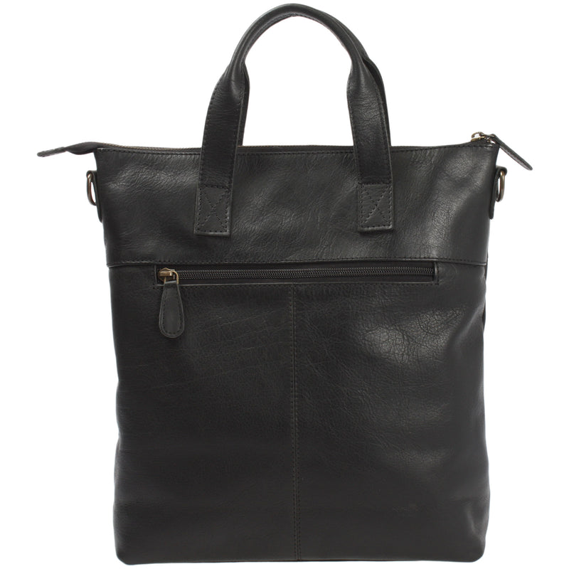 Leconi Damentasche Umhängetasche Henkeltasche Leder Schwarz LE0068