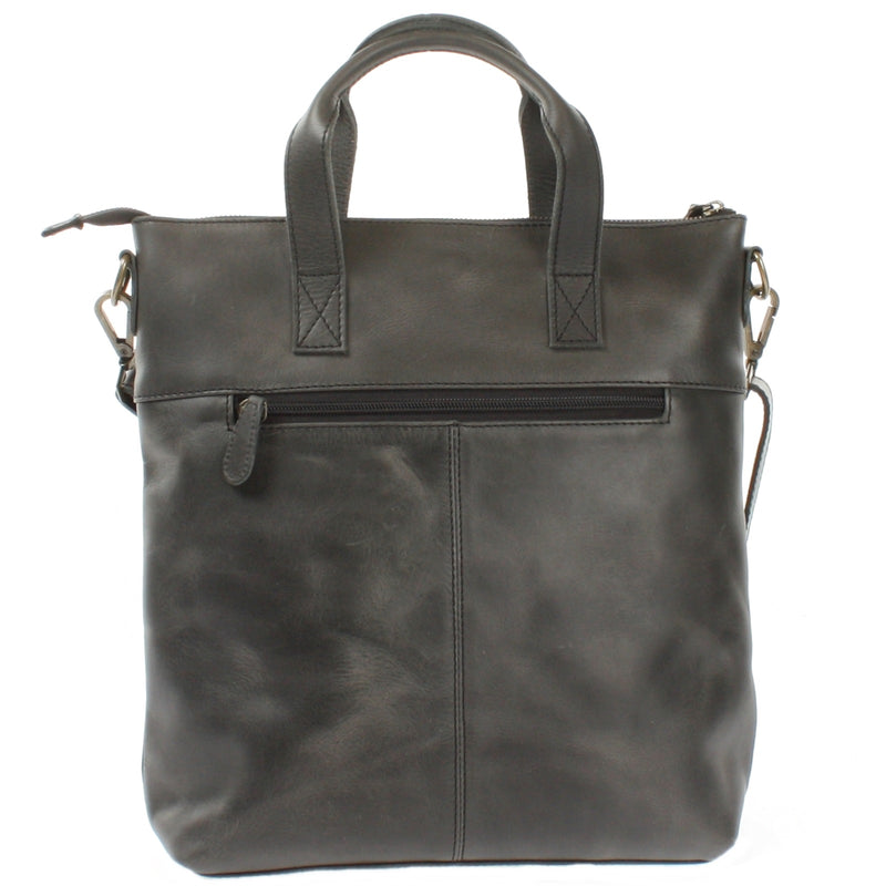 Leconi Damentasche Umhängetasche Ledertasche Leder Dunkelgrau LE0068