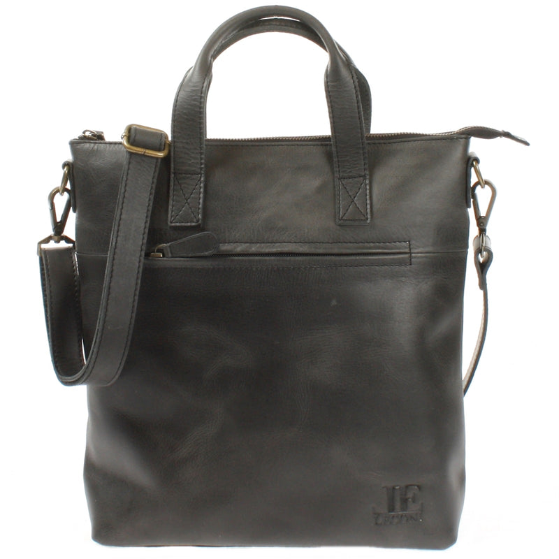 Leconi Damentasche Umhängetasche Ledertasche Leder dunkelgrau LE0068