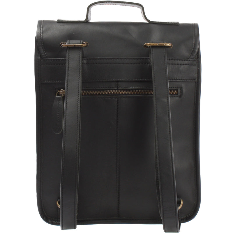 Leconi Freizeitrucksack Lederrucksack Cityrucksack Leder Schwarz LE1030