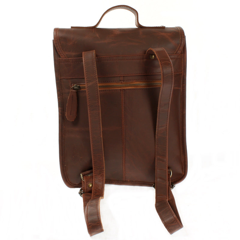 Leconi Freizeitrucksack Lederrucksack Cityrucksack Leder Braun LE1030