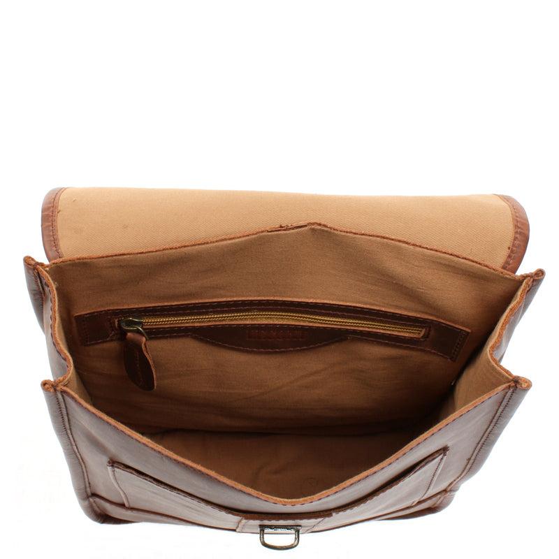 Leconi Freizeitrucksack Lederrucksack Cityrucksack Leder Braun LE1030