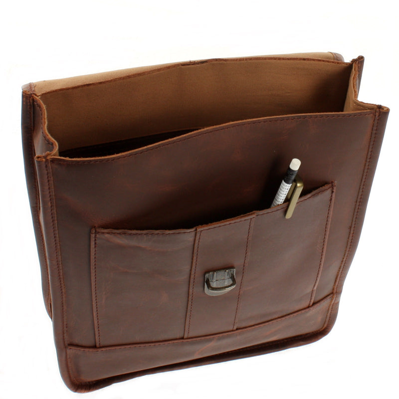 Leconi Freizeitrucksack Lederrucksack Cityrucksack Leder Braun LE1030