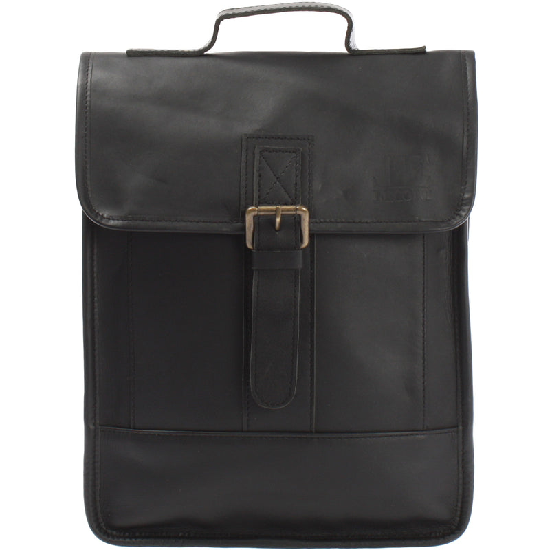 Leconi Freizeitrucksack Lederrucksack Cityrucksack Leder schwarz LE1030