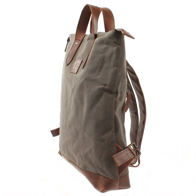 Leconi Freizeitrucksack Rucksack DIN A4 Canvas Leder Grau LE1021