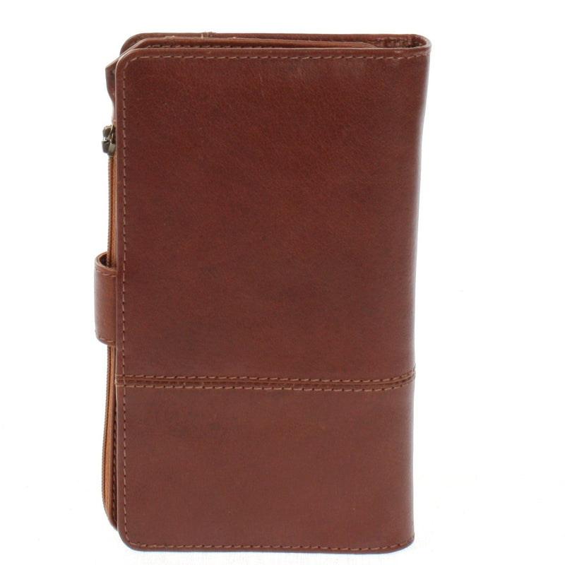 Leconi Geldbörse Damen Portemonnaie Leder Braun LE9017