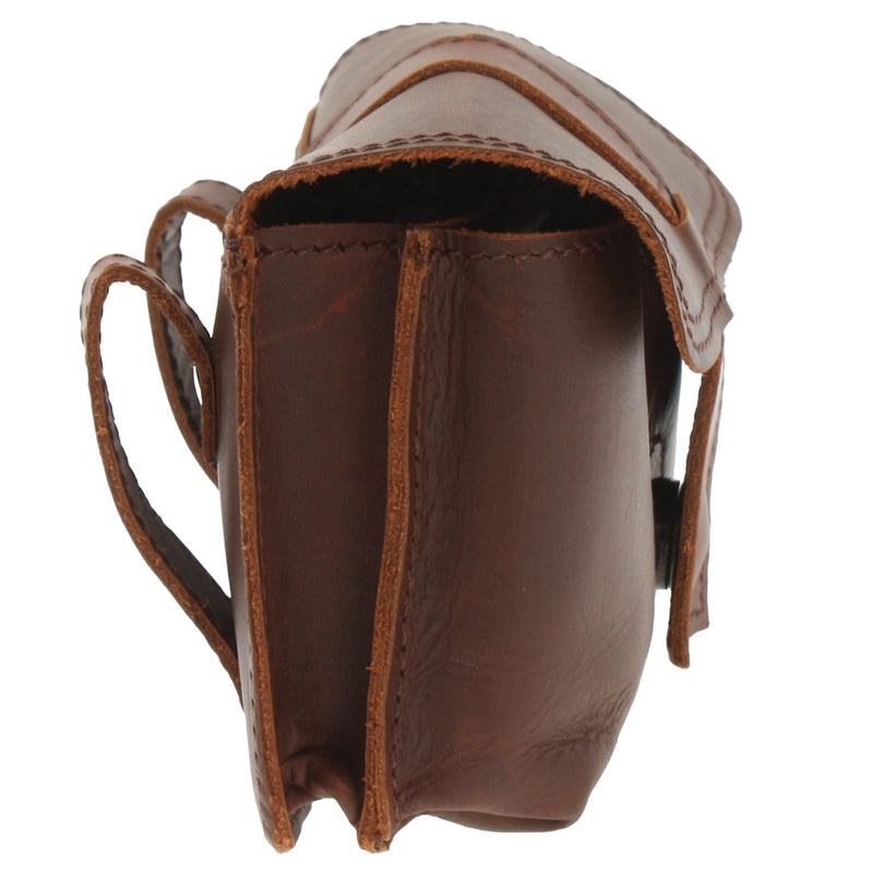 Leconi Große Gürteltasche Bauchtasche Hüfttasche Damen Herren Rindsleder Braun LE9030