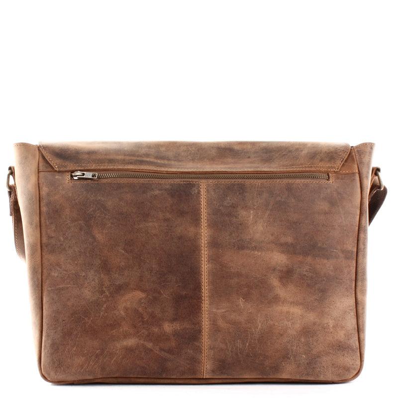 Leconi Große Umhängetasche Schultertasche Messenger Bag Aktentasche Businesstasche Leder Vintage Braun LE3064