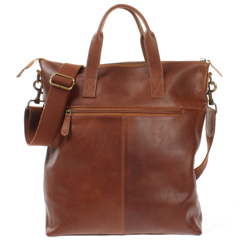 Leconi Großer Shopper Henkeltasche Damentasche Leder Braun LE0069