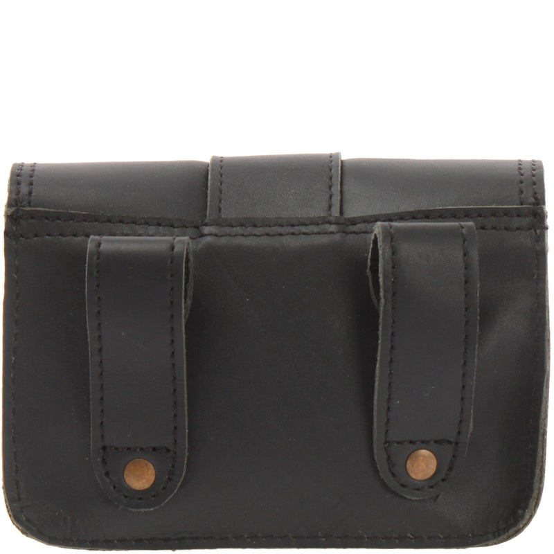 Leconi Gürteltasche Bauchtasche Hüfttasche Damen Herren Leder Schwarz LE9005