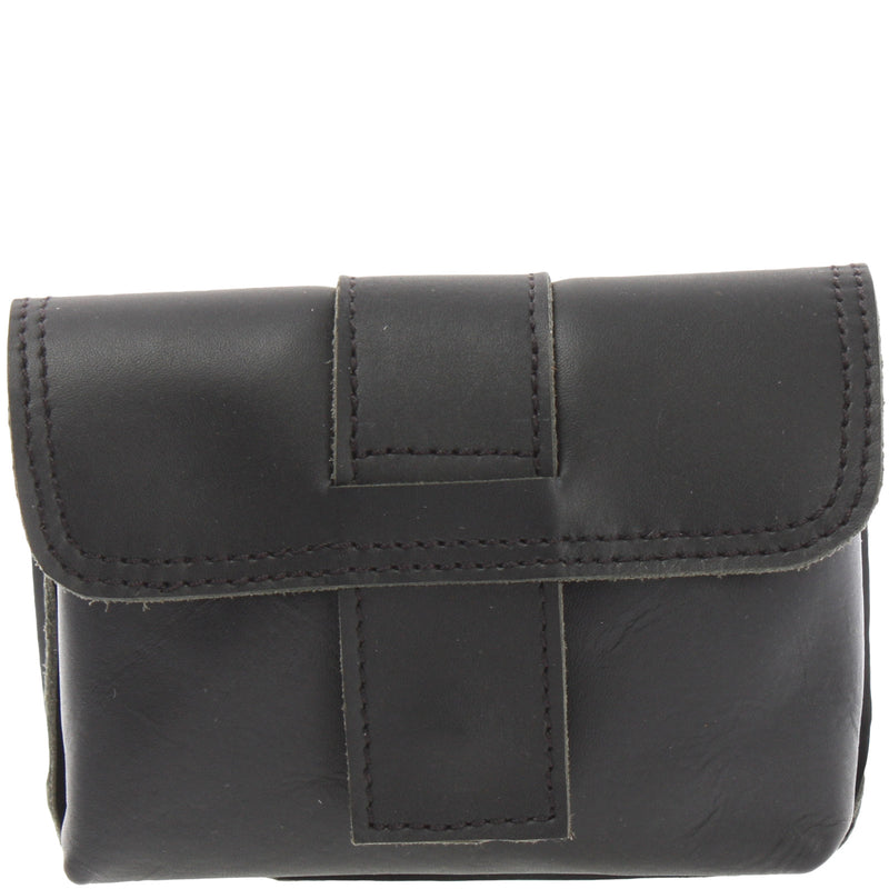 Leconi Gürteltasche Bauchtasche Hüfttasche Damen Herren Leder schwarz LE9005