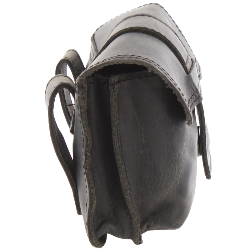 Leconi Gürteltasche Bauchtasche Hüfttasche Damen Herren Rindsleder Grau LE9005