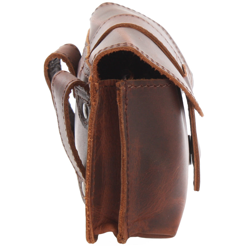 Leconi Gürteltasche Bauchtasche Hüfttasche Damen Herren Rindsleder Braun LE9005