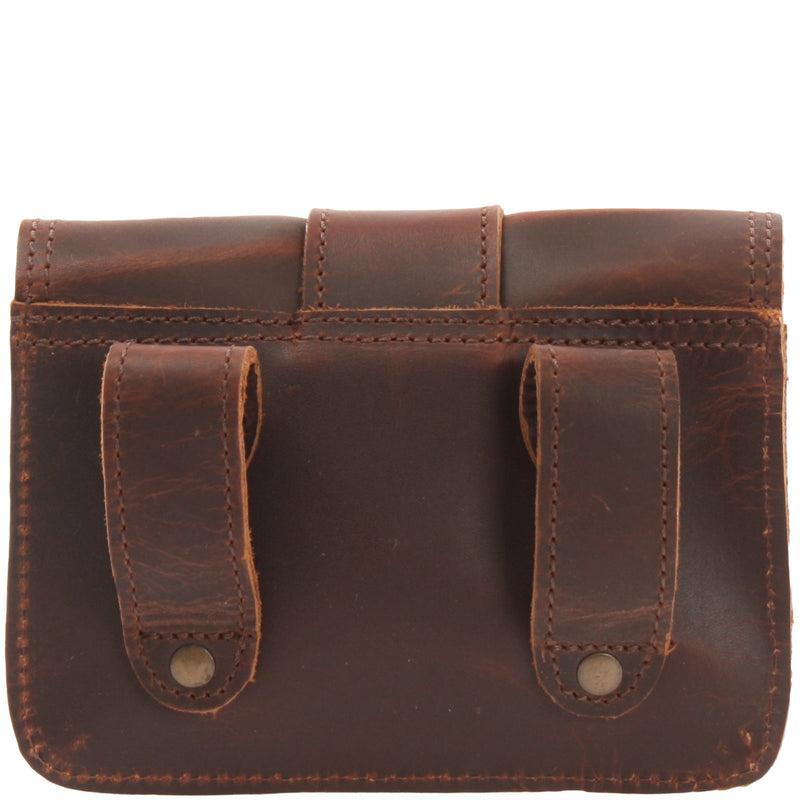 Leconi Gürteltasche Bauchtasche Hüfttasche Damen Herren Rindsleder Braun LE9005
