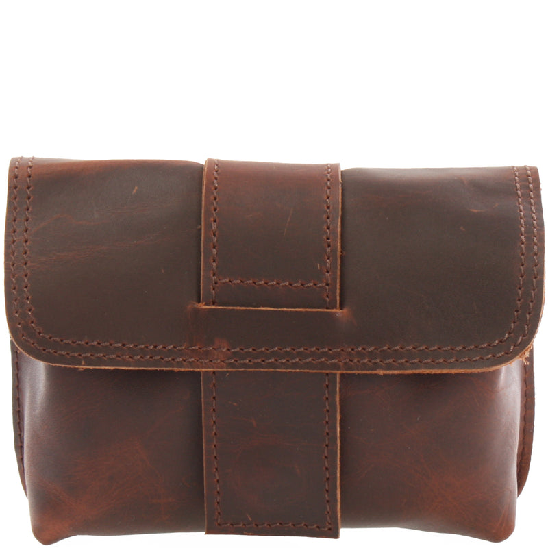 Leconi Gürteltasche Bauchtasche Hüfttasche Damen Herren Rindsleder braun LE9005