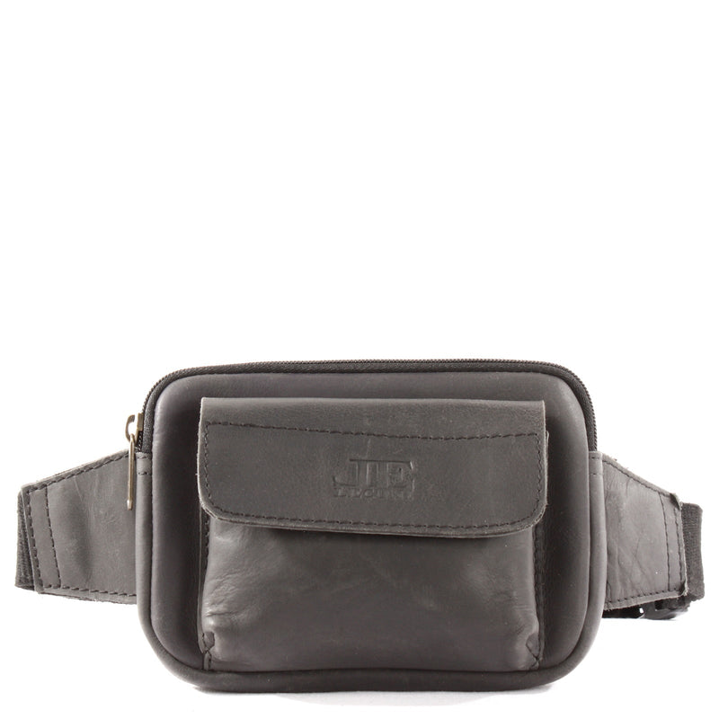 Leconi Gürteltasche Bauchtasche Hüfttasche Festivaltasche Büffelleder schwarz LE9015