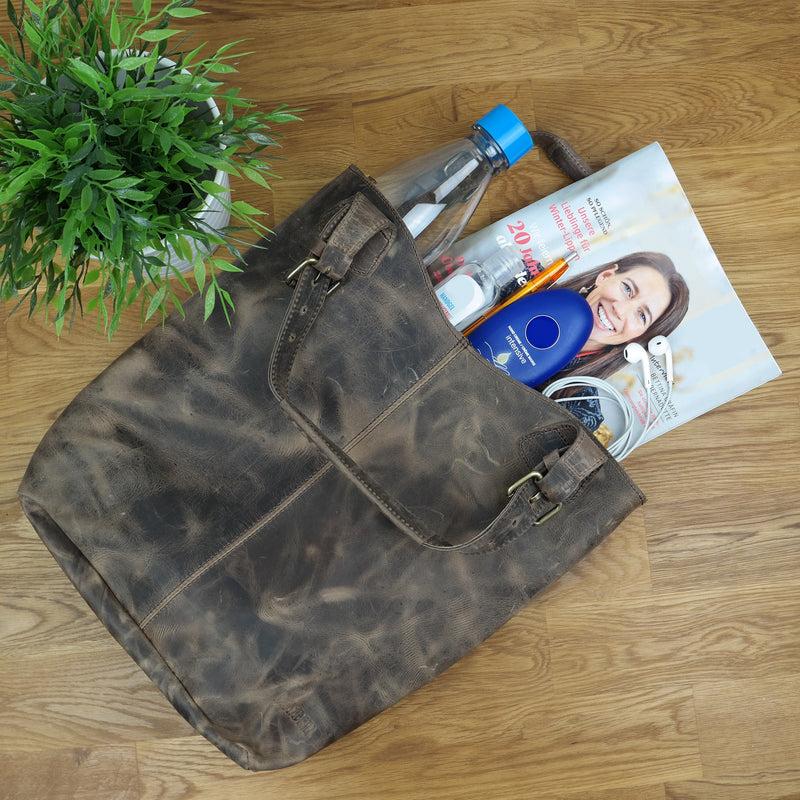 Leconi Henkeltasche Ledertasche Damentasche Leder Schlamm LE0033