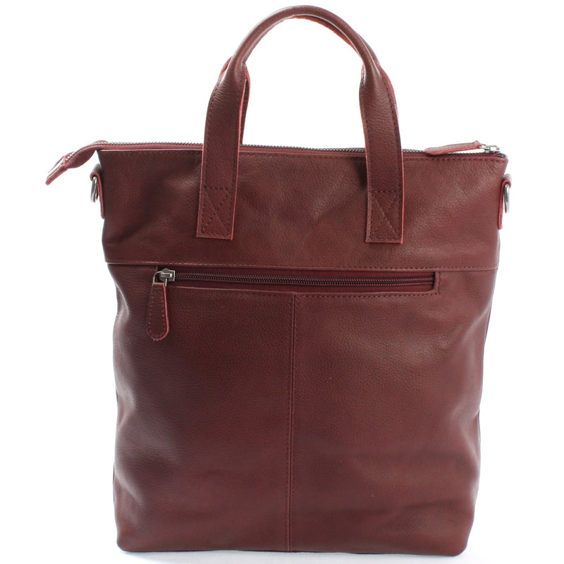Leconi Henkeltasche Umhängetasche Damentasche Leder Bordeaux LE0068