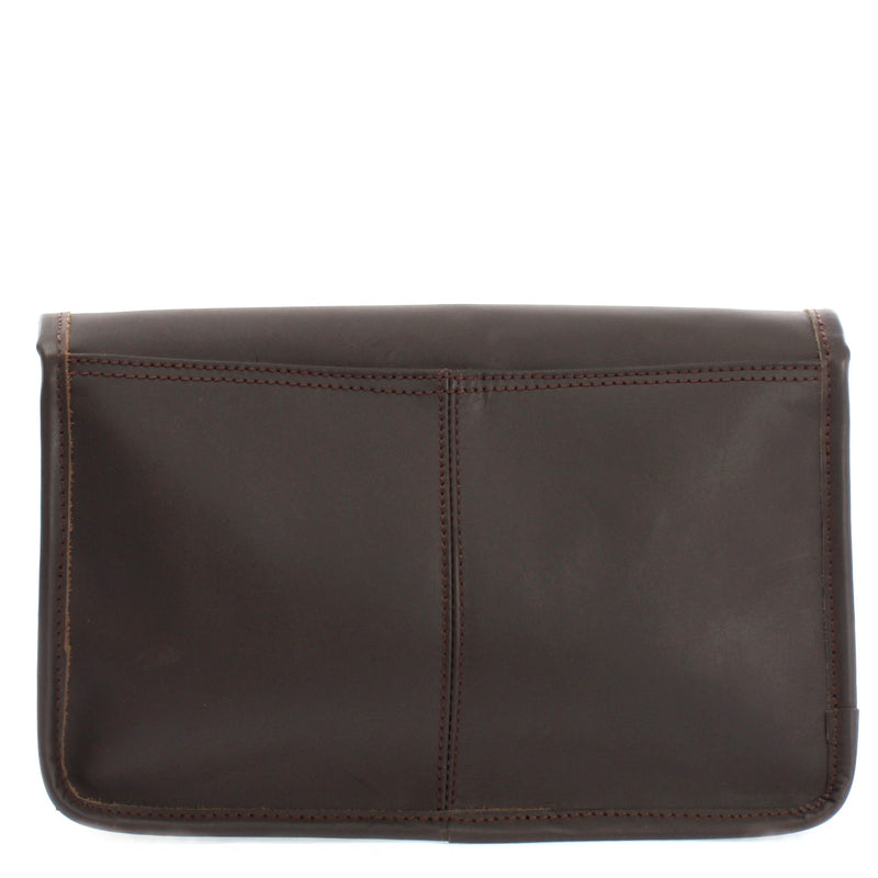 Leconi Kleine Damentasche Umhängetasche Leder Dunkelbraun LE3044