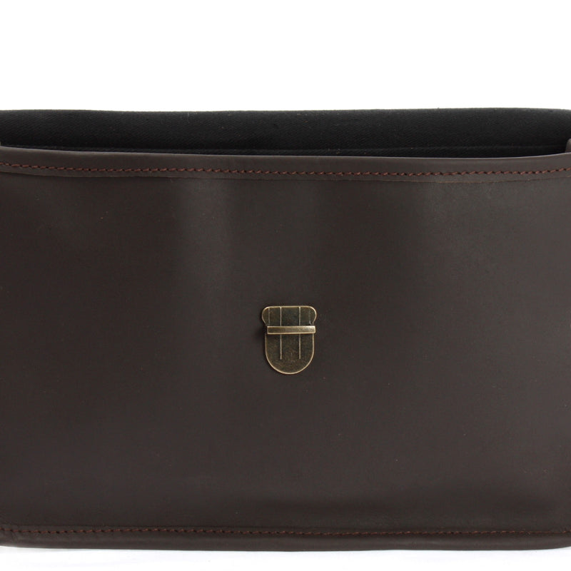 Leconi Kleine Damentasche Umhängetasche Leder Dunkelbraun LE3044