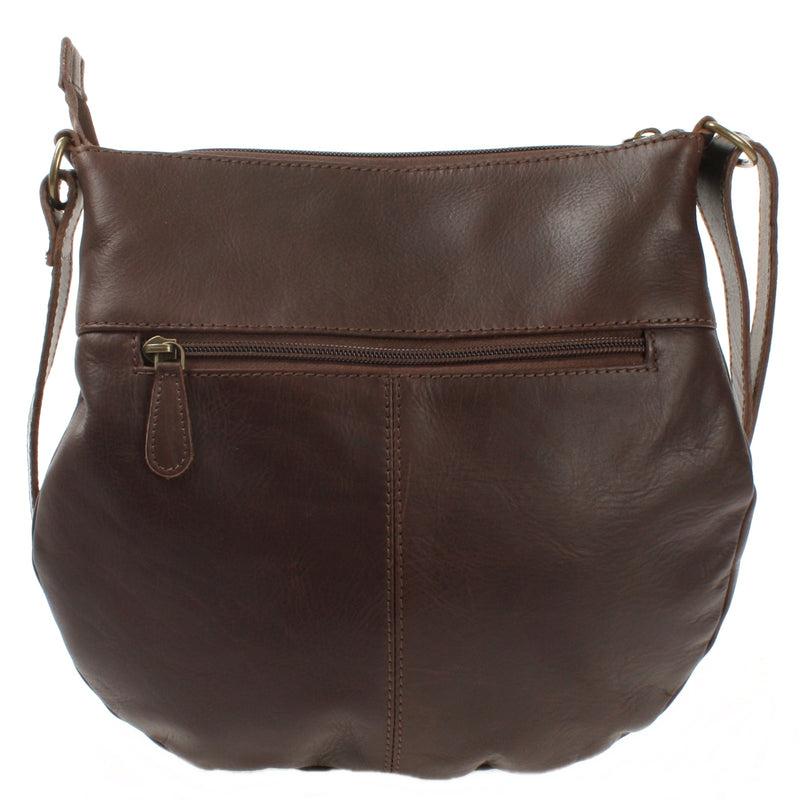 Leconi Kleine Damentasche Umhängetasche Leder Dunkelbraun LE0070
