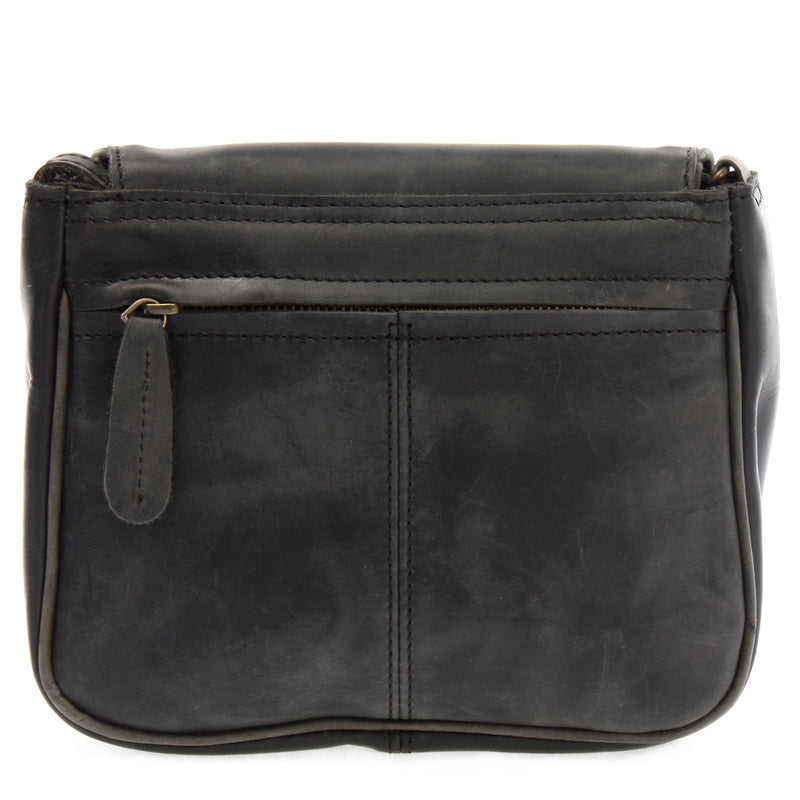 Leconi Kleine Damentasche Umhängetasche Ledertasche Leder Grau LE3047