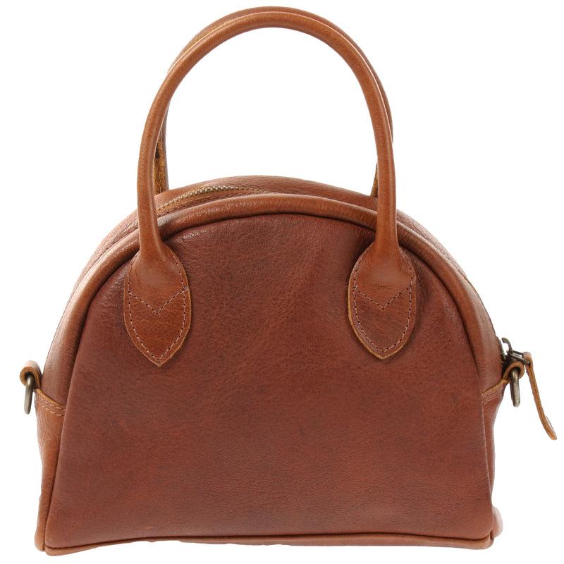 Leconi Kleine Henkeltasche Ledertasche Damentasche Leder Braun LE3083