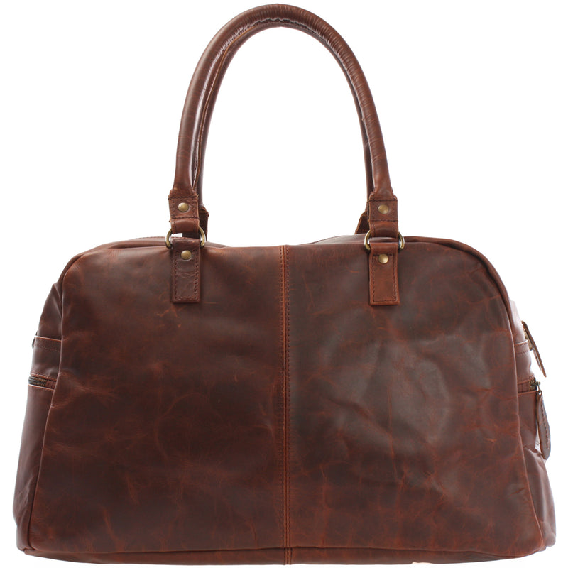 Leconi Kleine Reisetasche Handgepäck Weekender Leder Braun LE2023