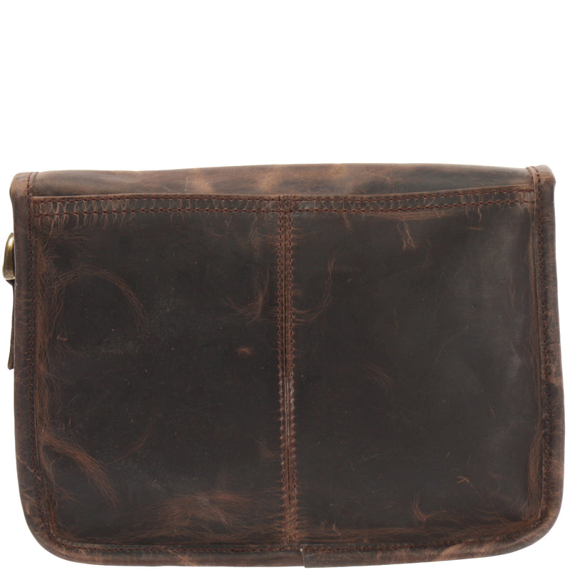 Leconi Kleine Schultertasche Umhängetasche Leder Leder Schlamm LE3041