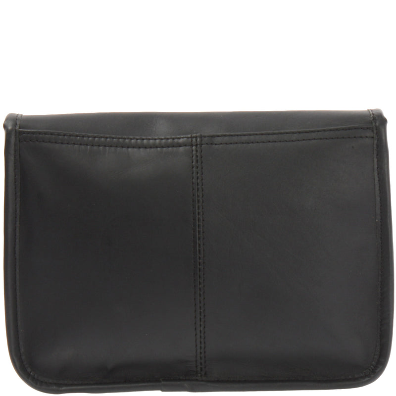 Leconi Kleine Schultertasche Umhängetasche Leder Rindsleder Schwarz LE3041