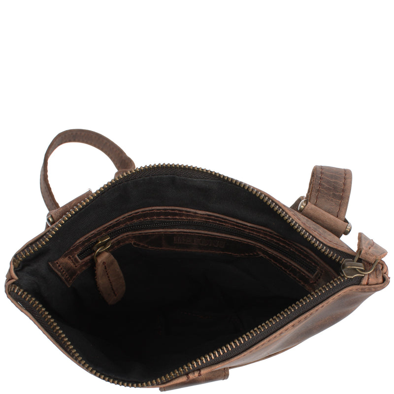 Leconi Kleine Umhängetasche Damentasche Herrentasche Ledertasche Schlamm LE3060