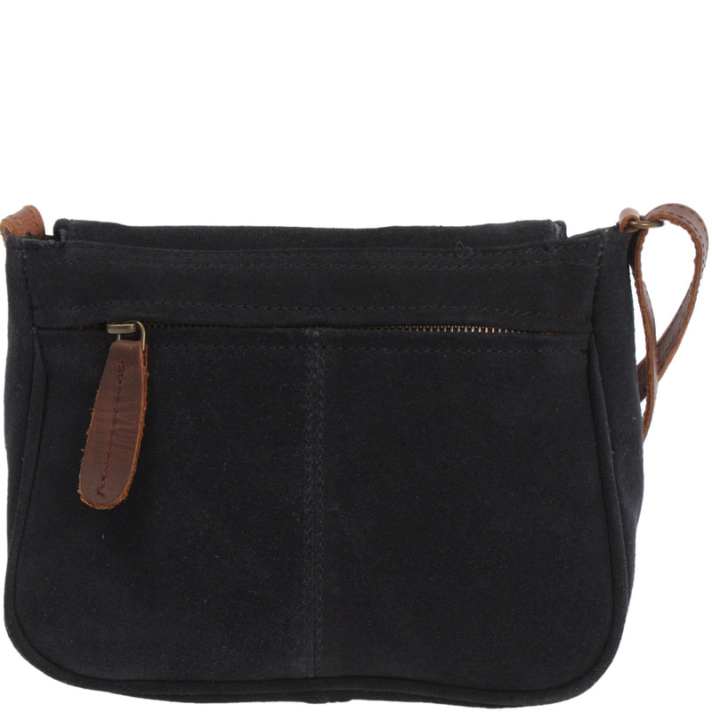 Leconi Kleine Umhängetasche Ledertasche Damentasche Schultertasche Veloursleder Anthrazit LE3047