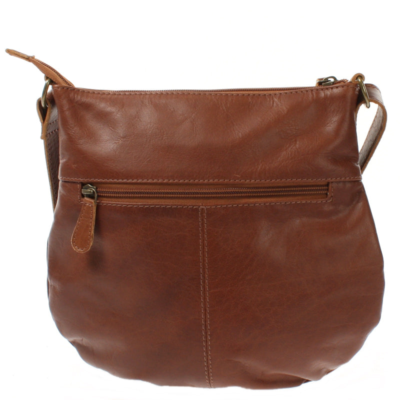 Leconi Kleine Umhängetasche Ledertasche Damentasche Schultertasche Leder Braun LE0070