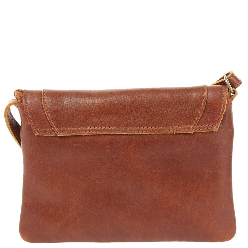 Leconi Kleine Umhängetasche Ledertasche Damentasche Schultertasche Leder Braun LE3078