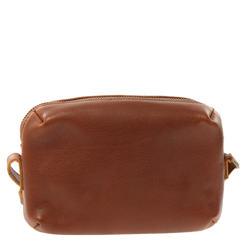 Leconi Kleine Umhängetasche Ledertasche Damentasche Schultertasche Leder Braun LE3080