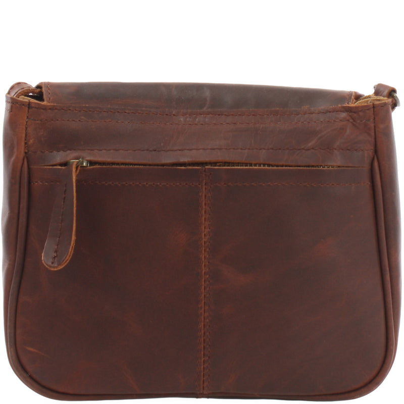 Leconi Kleine Umhängetasche Ledertasche Damentasche Schultertasche Leder Braun LE3047