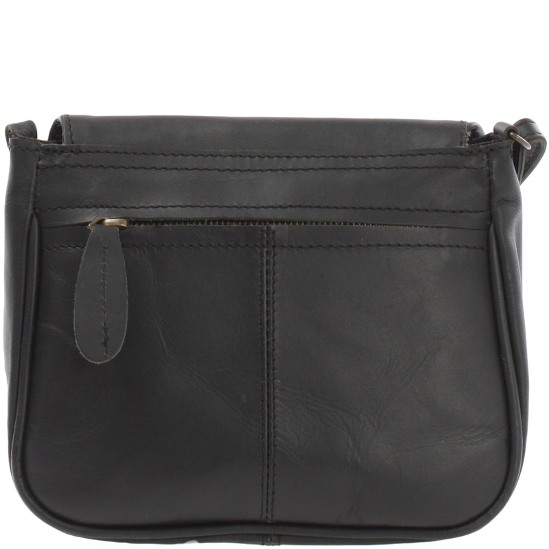 Leconi Kleine Umhängetasche Ledertasche Damentasche Schultertasche Leder Schwarz LE3047