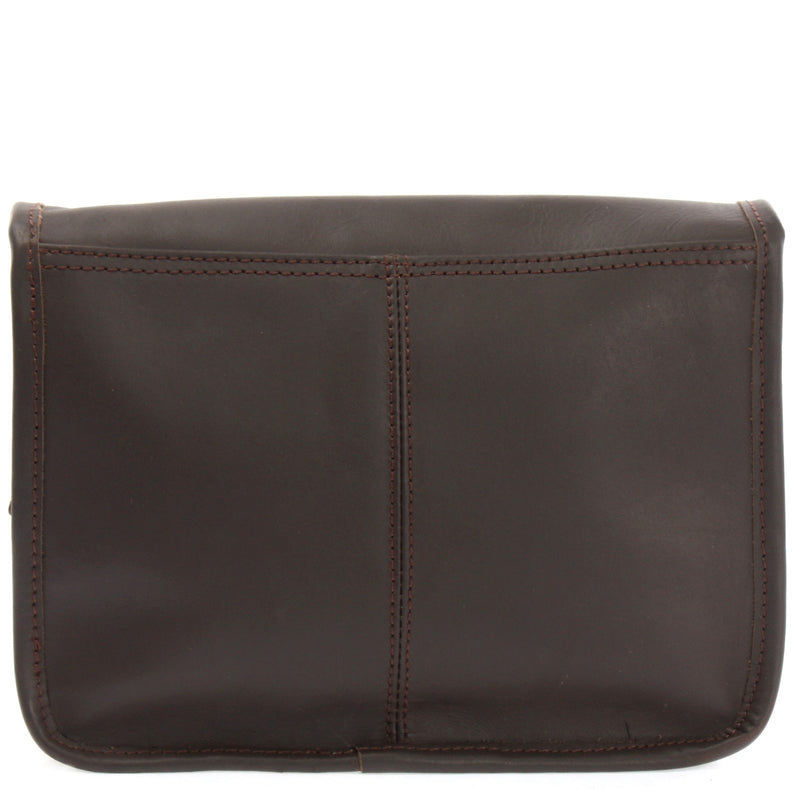 Leconi Kleine Umhängetasche Ledertasche Leder Dunkelbraun LE3041