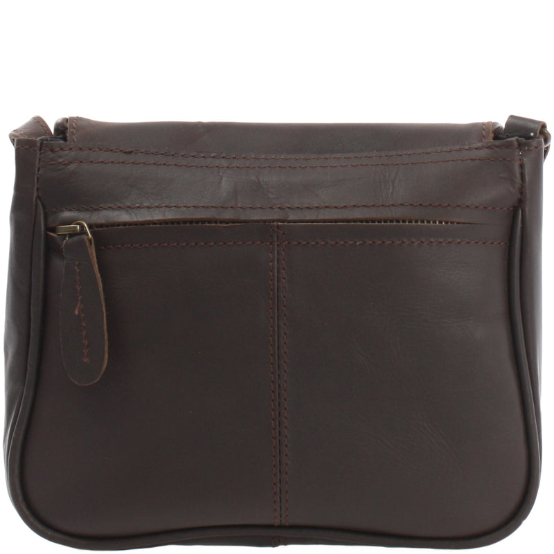 Leconi Kleine Umhängetasche Ledertasche Leder Dunkelbraun LE3047