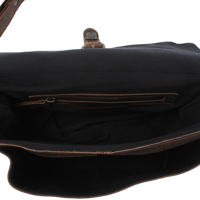 Leconi Kleine Umhängetasche Schultertasche Damen Herren Leder Schlamm LE3023