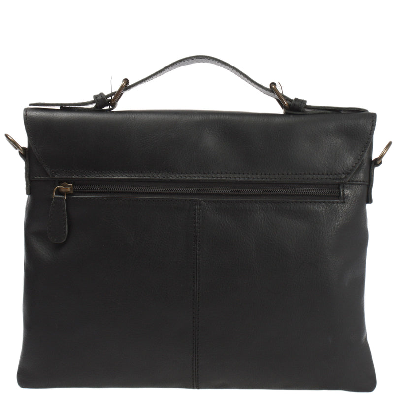 Leconi Kleine Umhängetasche Schultertasche Damen Und Herren Leder Schwarz LE3079