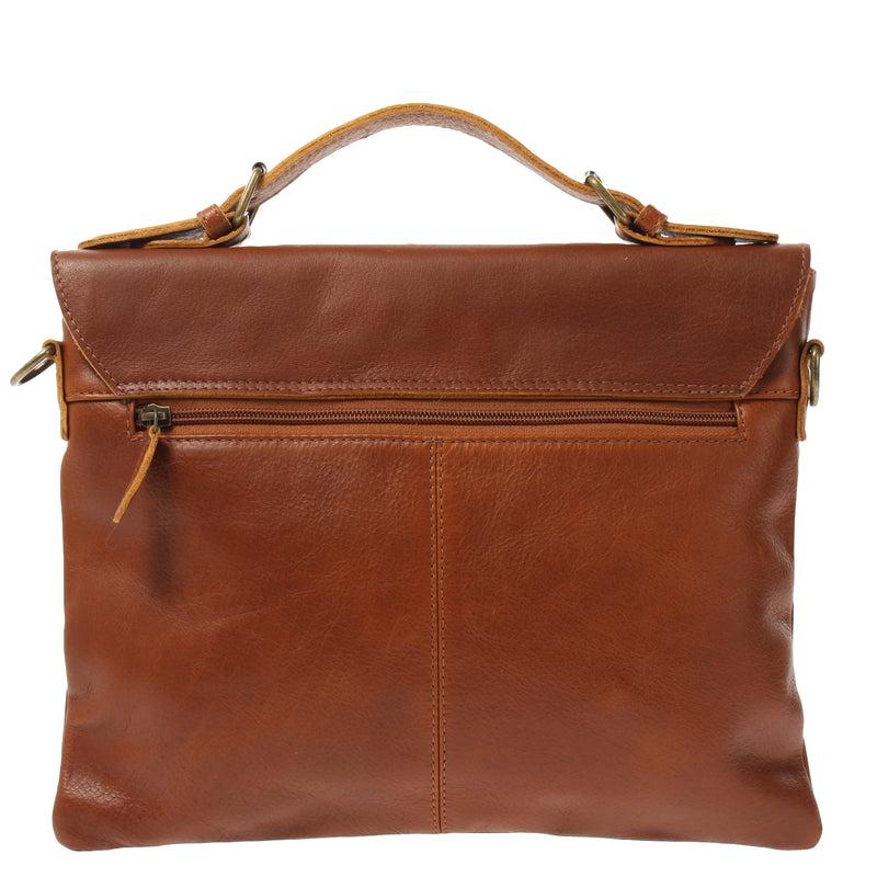 Leconi Kleine Umhängetasche Schultertasche Damen Und Herren Leder Braun LE3079