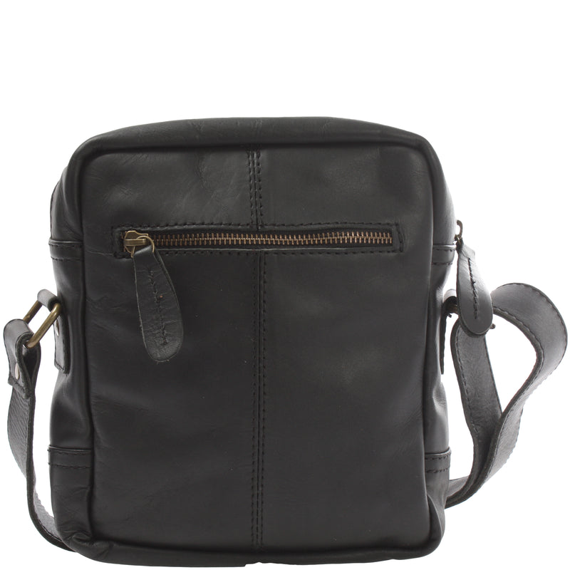 Leconi Kleine Umhängetasche Schultertasche Freizeit Leder Dunkelbraun LE3042