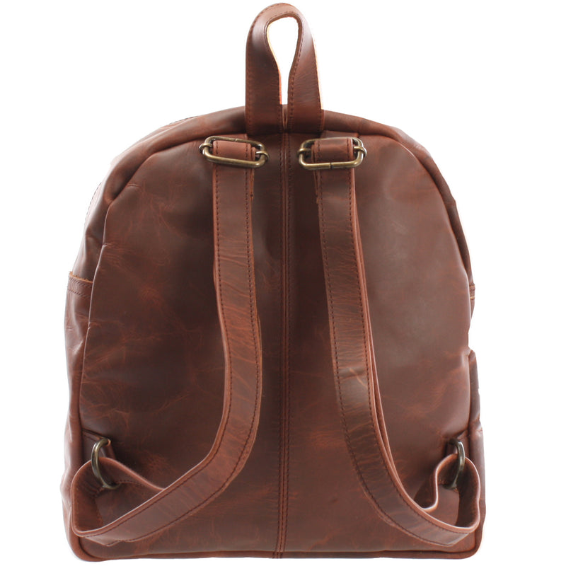 Leconi Kleiner Rucksack Freizeitrucksack Lederrucksack Leder Braun LE1011