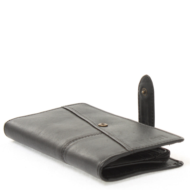 Leconi Geldbörse Portemonnaie Leder Schwarz LE9017