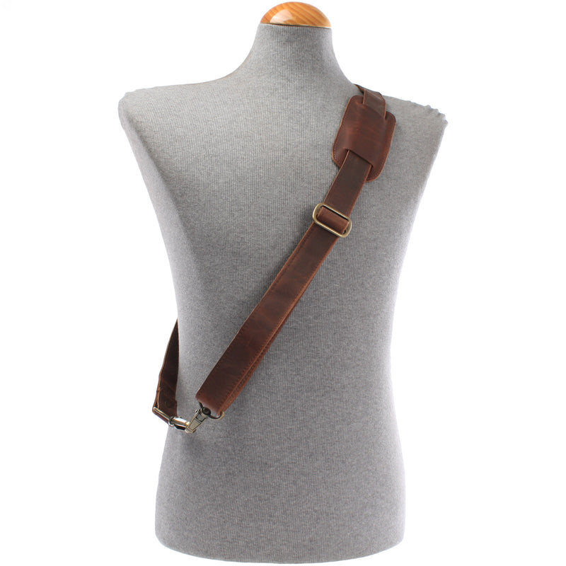 Leconi Trageriemen Leder Braun Breit 150cm LEC-R3