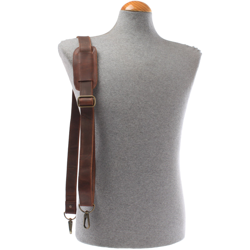 Leconi Trageriemen Leder Braun Breit 150cm LEC-R3