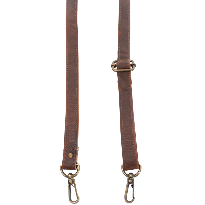 Leconi Trageriemen Leder Braun Schmal 150cm LEC-R4