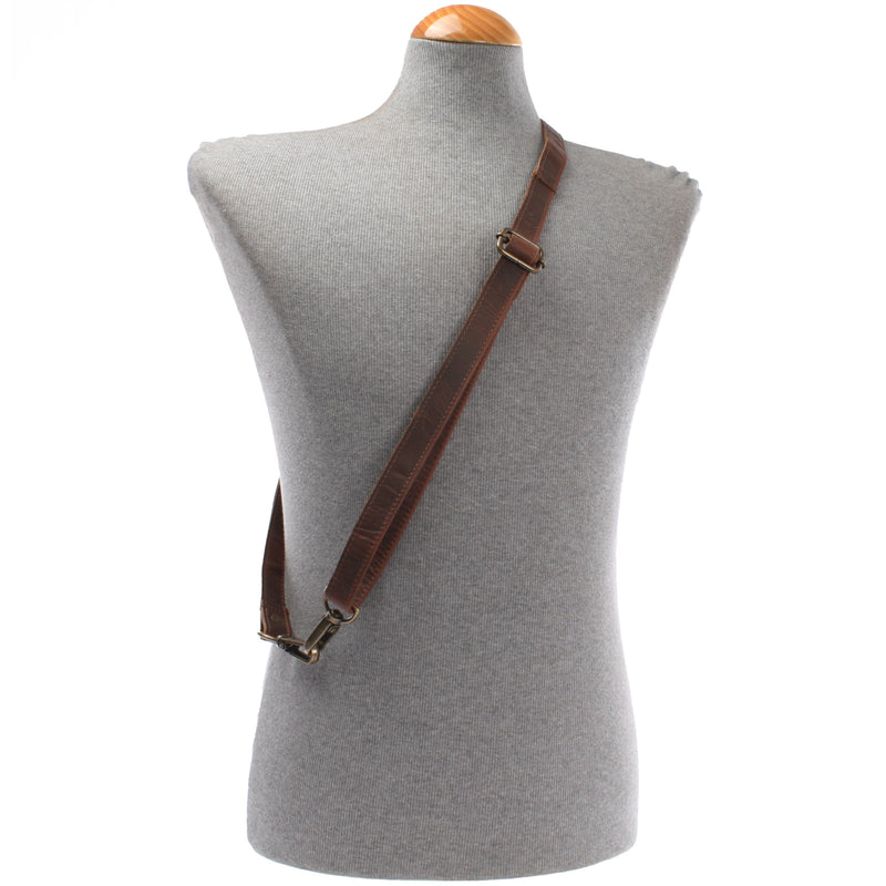 Leconi Trageriemen Leder Braun Schmal 150cm LEC-R4